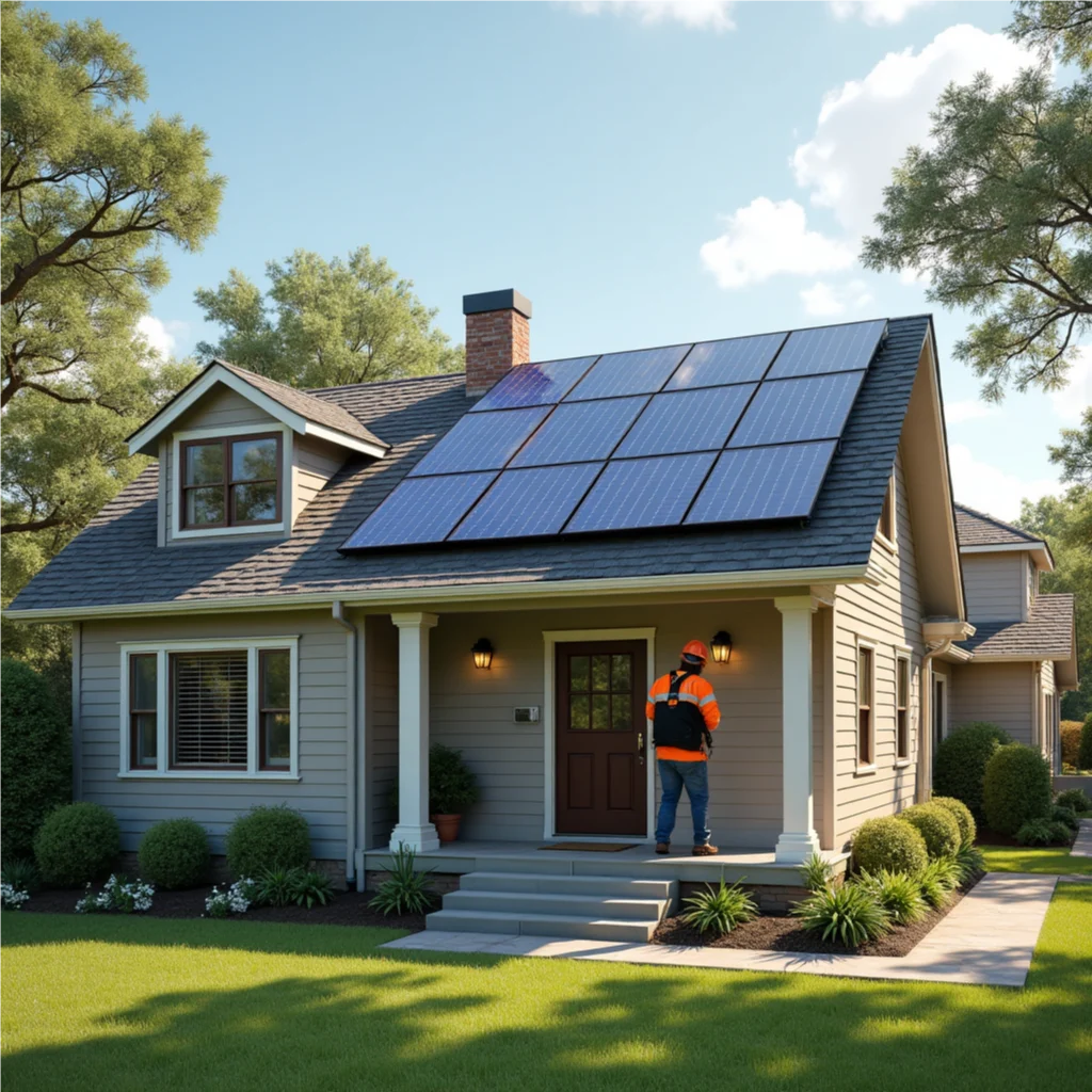 All Inclusive Energy team working on solar panel installation